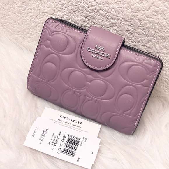 NWT COACH CZ341 Medium Corner Zip Wallet in Signature Leather Jasmine - Picture 2 of 12